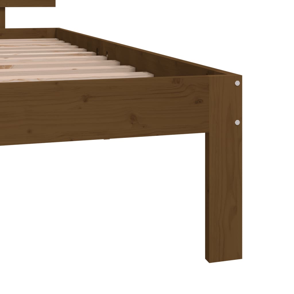 Bedframe Massief Hout Honingbruin 75X190 Cm 2Ft6 Small Single