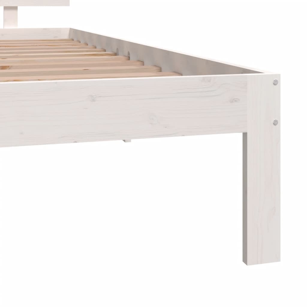 Bedframe Massief Hout Wit 90X190 Cm 3Ft Single