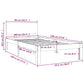 Bedframe Massief Hout Grijs 90X190 Cm 3Ft Single
