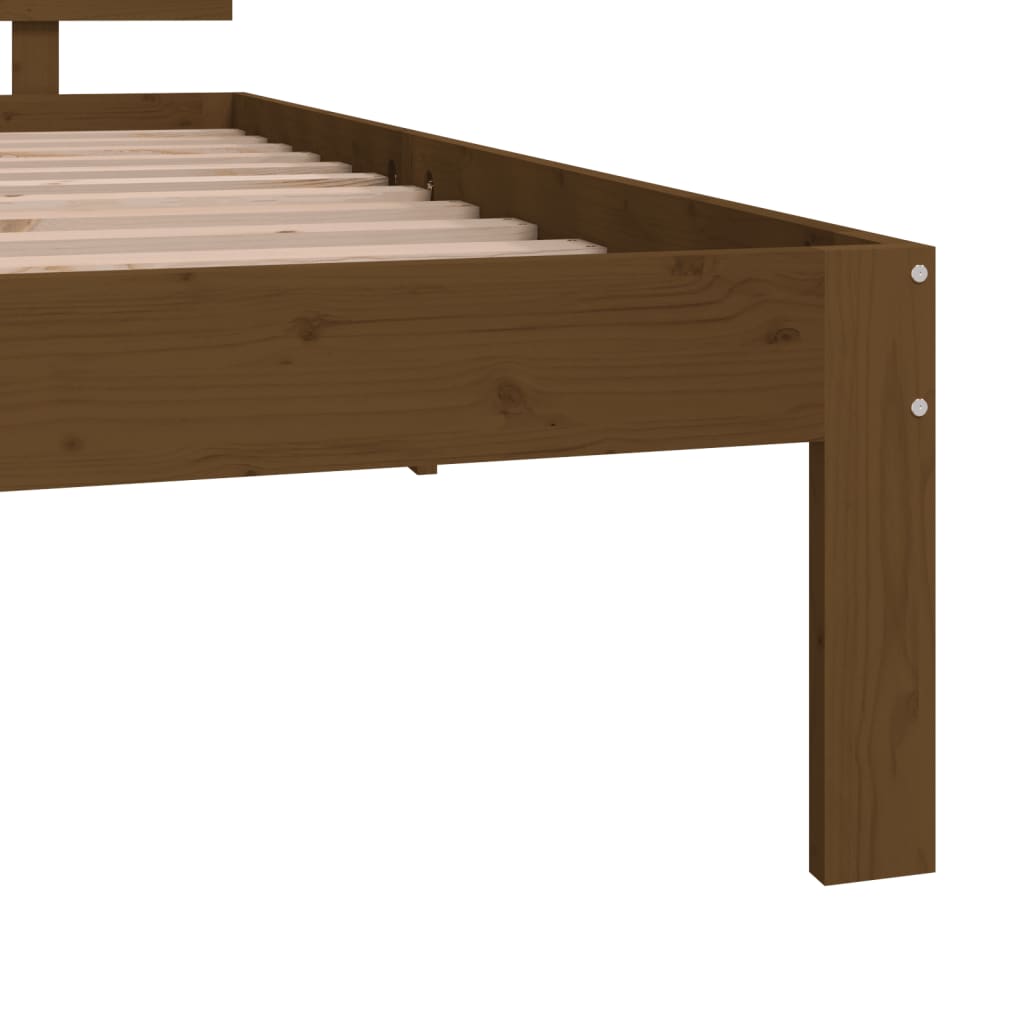 Bedframe Massief Hout Honingbruin 90X190 Cm 3Ft Single