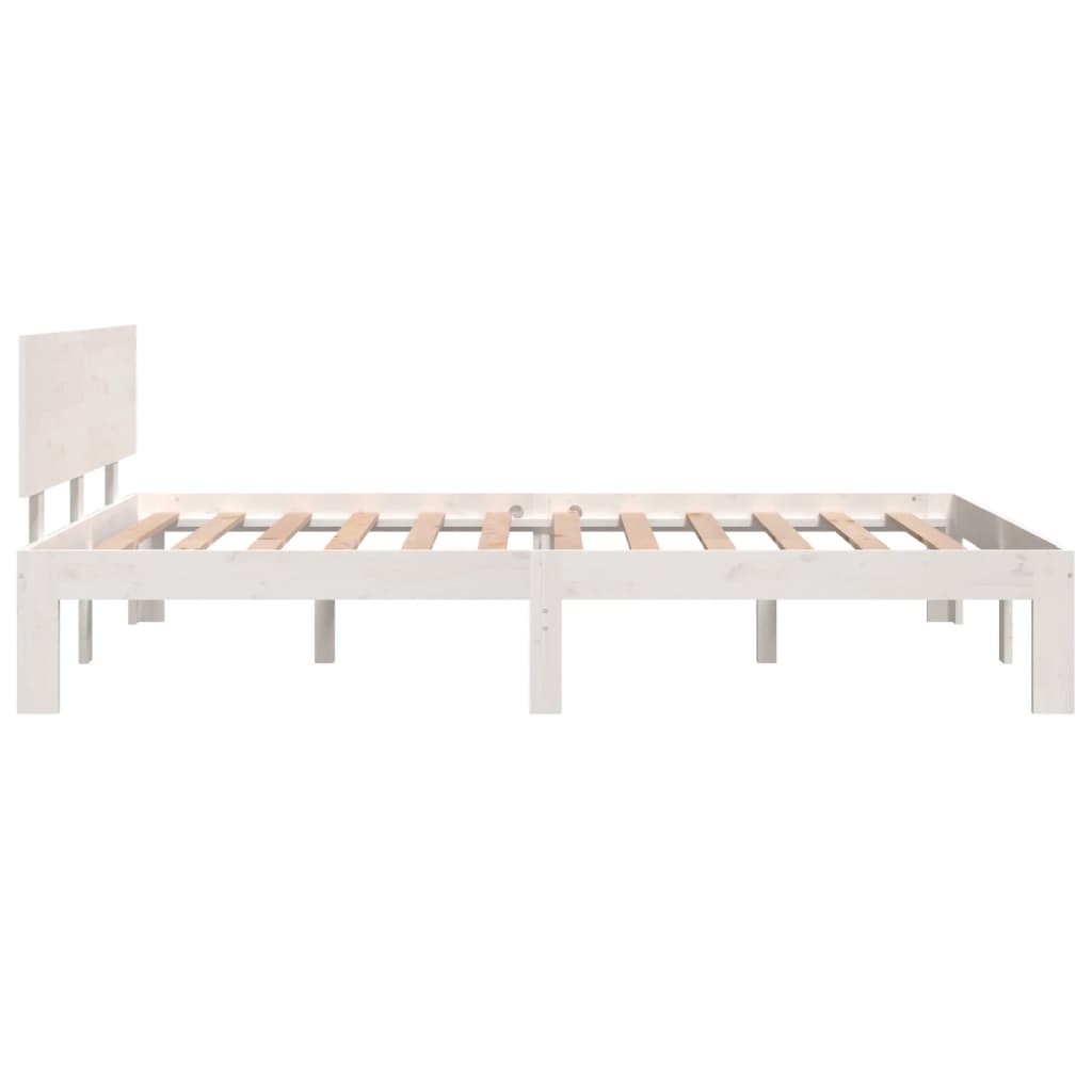 Bedframe Massief Hout Wit 120X190 Cm 4Ft Small Double
