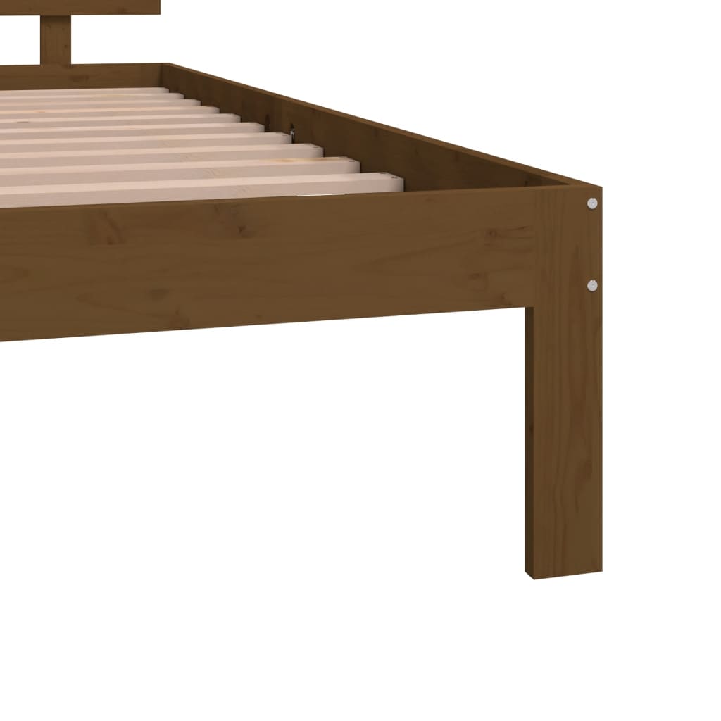 Bedframe Massief Hout Honingbruin 120X190 Cm 4Ft Small Double