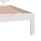 Bedframe Massief Hout Wit 135X190 Cm 4Ft6 Double