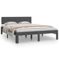 Bedframe Massief Hout Grijs 135X190 Cm 4Ft6 Double
