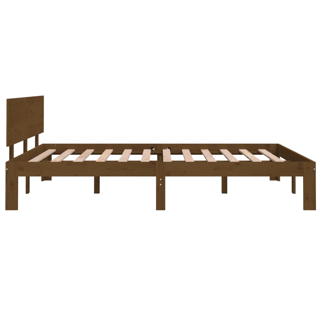 Bedframe Massief Hout Honingbruin 135X190 Cm 4Ft6 Double