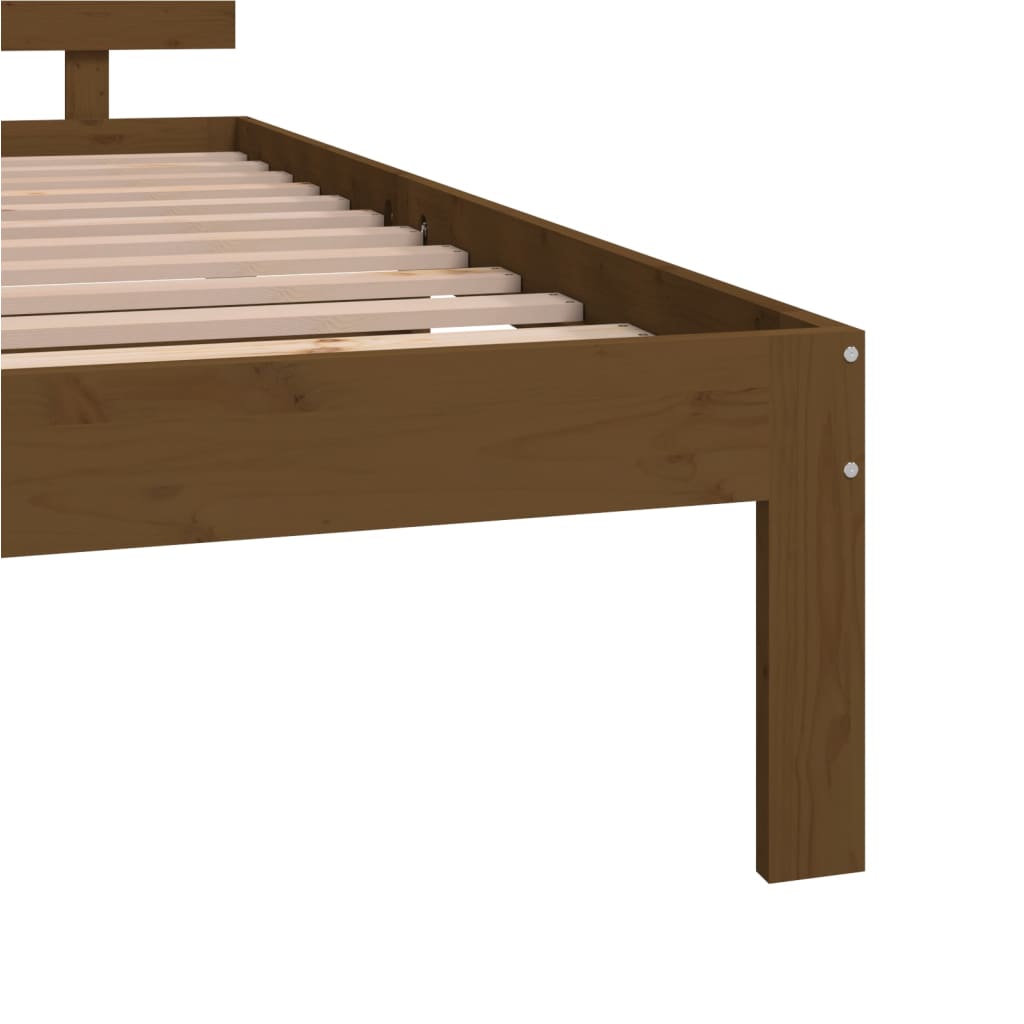 Bedframe Massief Hout Honingbruin 135X190 Cm 4Ft6 Double