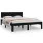 Bedframe Massief Hout Zwart 135X190 Cm 4Ft6 Double