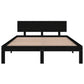 Bedframe Massief Hout Zwart 135X190 Cm 4Ft6 Double