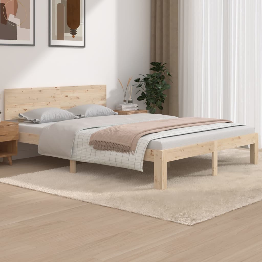 Bedframe Massief Grenenhout 140X190 Cm