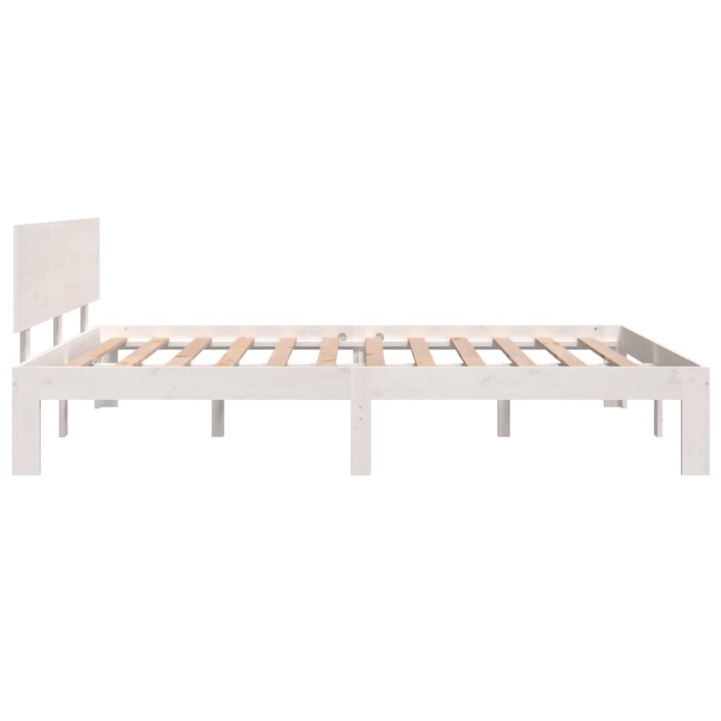 Bedframe Massief Grenenhout Wit 140X190 Cm