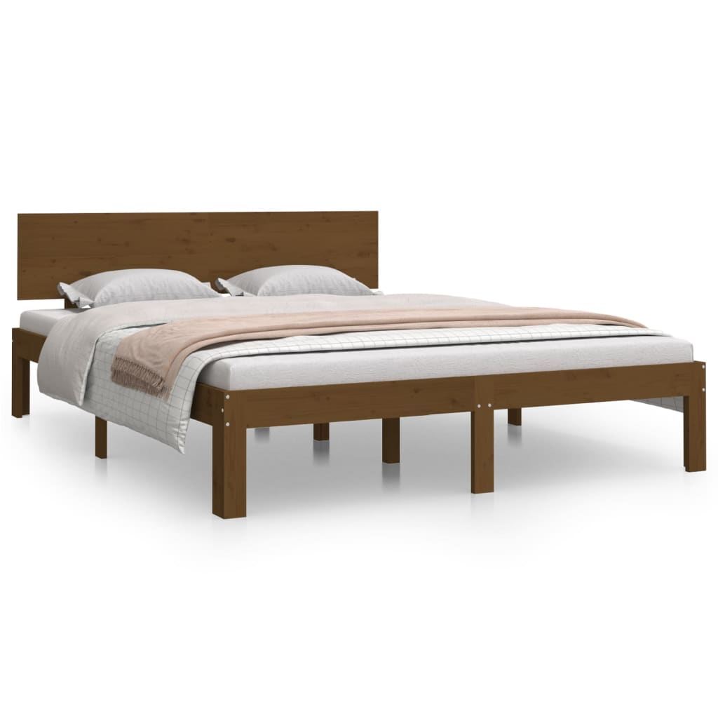 Bedframe Massief Grenenhout Honingbruin 140X190 Cm