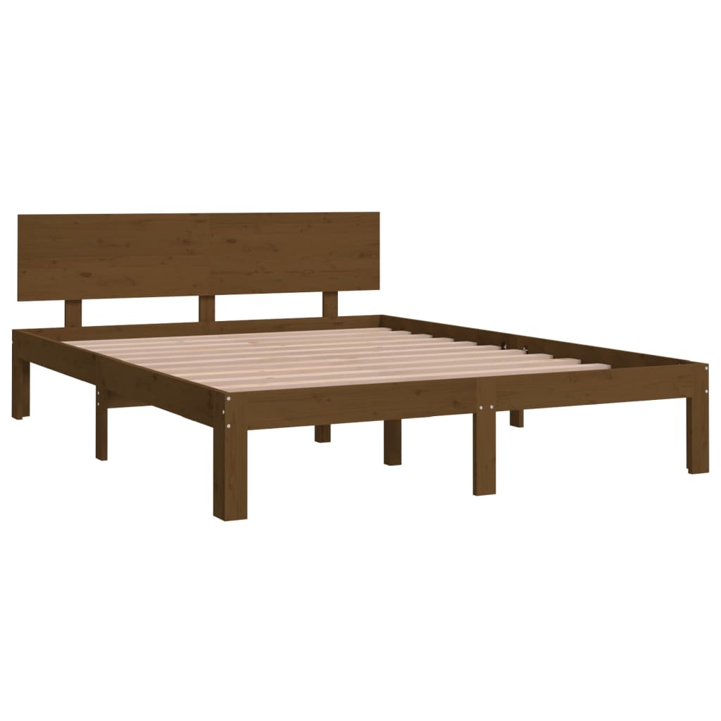 Bedframe Massief Grenenhout Honingbruin 140X190 Cm
