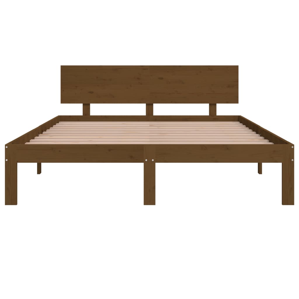 Bedframe Massief Grenenhout Honingbruin 140X190 Cm