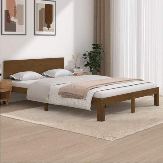 Bedframe Massief Grenenhout Honingbruin 140X190 Cm