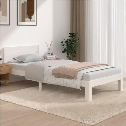 Bedframe Massief Grenenhout Wit 90X200 Cm