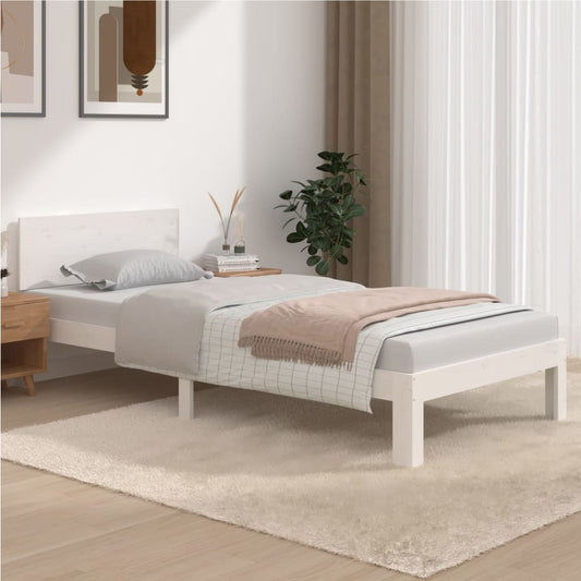 Bedframe Massief Grenenhout Wit 90X200 Cm