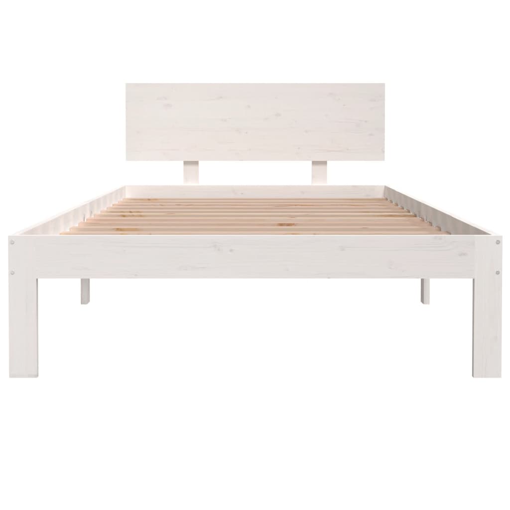 Bedframe Massief Grenenhout Wit 100X200 Cm
