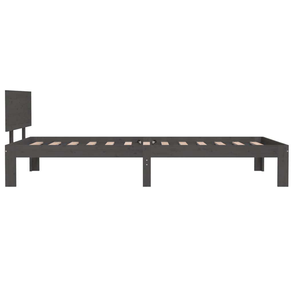 Bedframe Massief Grenenhout Grijs 100X200 Cm
