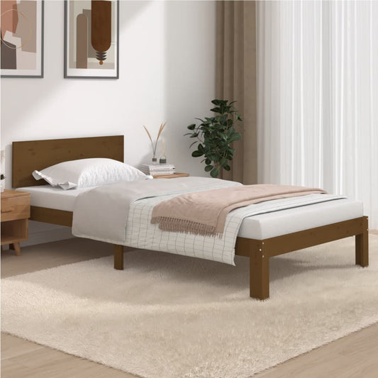 Bedframe Massief Grenenhout Honingbruin 100X200 Cm