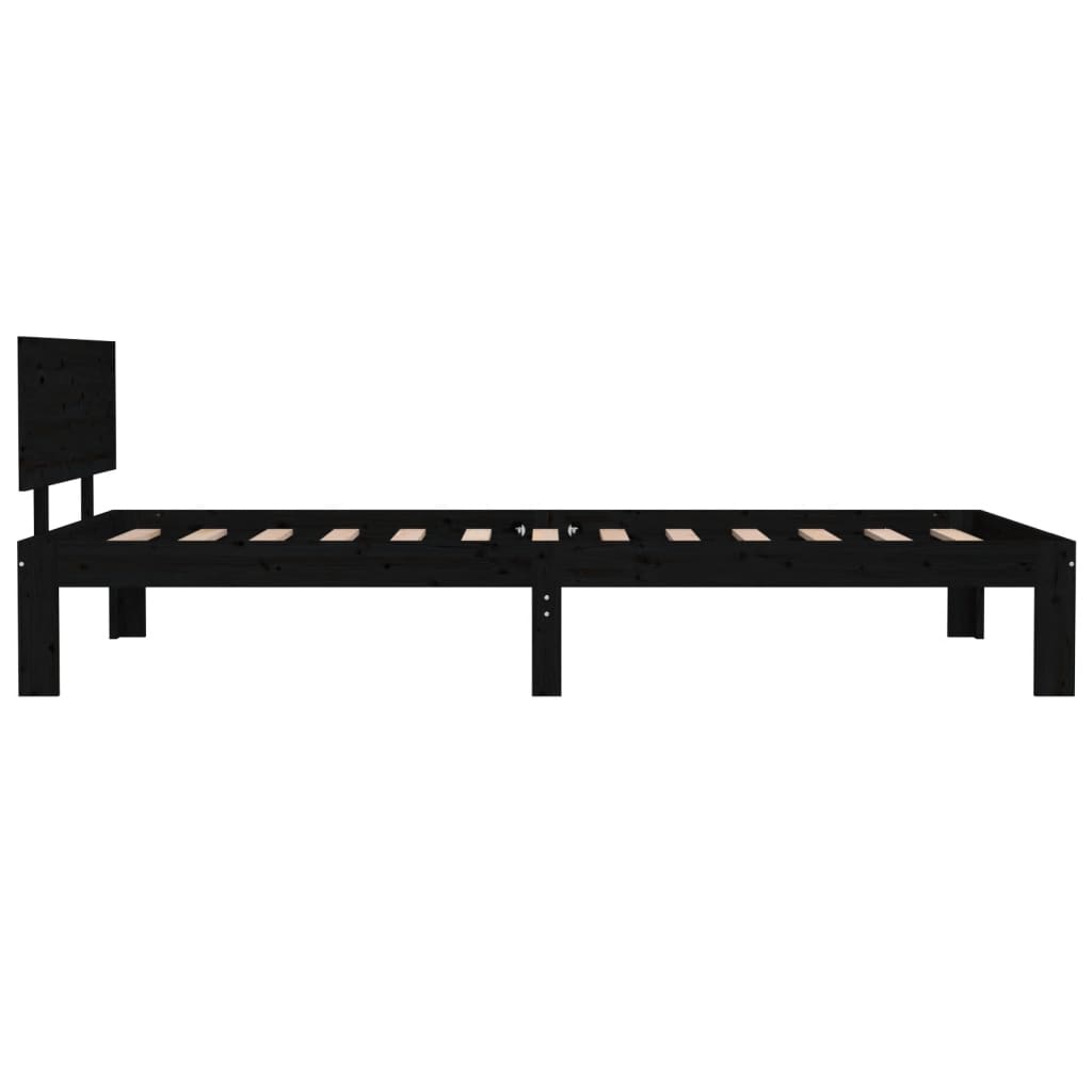 Bedframe Massief Grenenhout Zwart 100X200 Cm