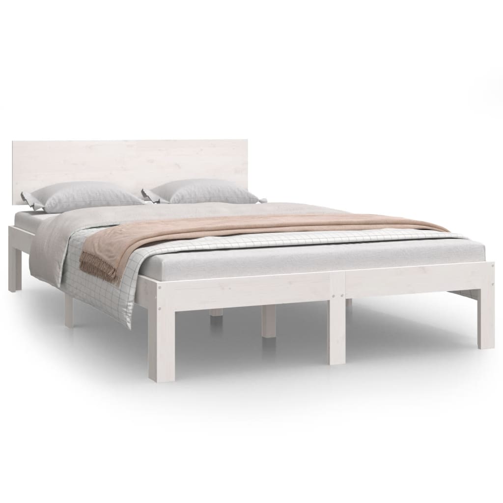 Bedframe Massief Grenenhout Wit 120X200 Cm