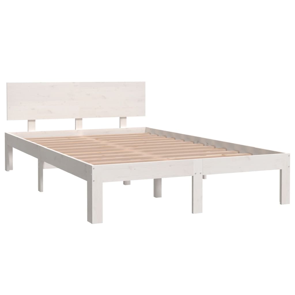 Bedframe Massief Grenenhout Wit 120X200 Cm
