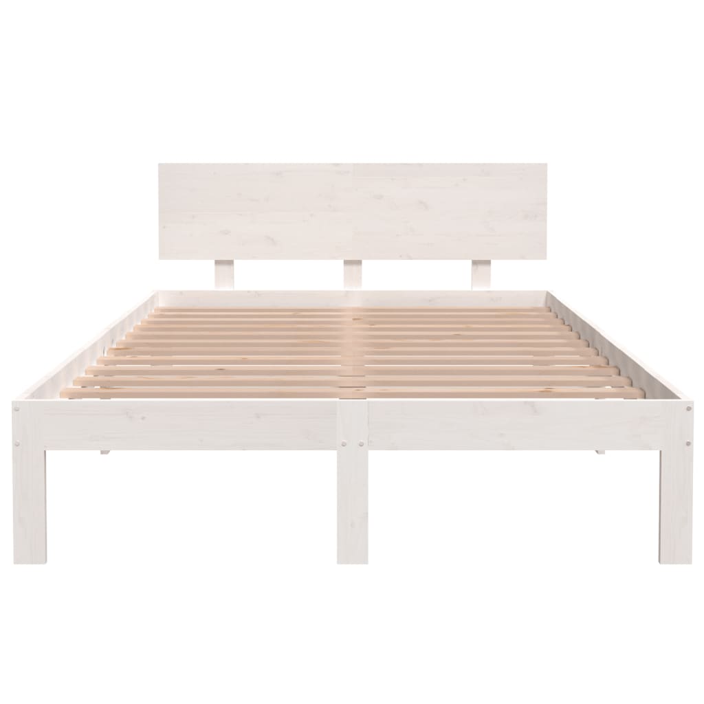 Bedframe Massief Grenenhout Wit 120X200 Cm