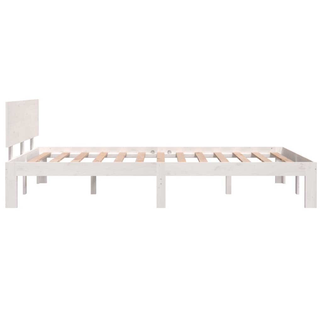 Bedframe Massief Grenenhout Wit 120X200 Cm