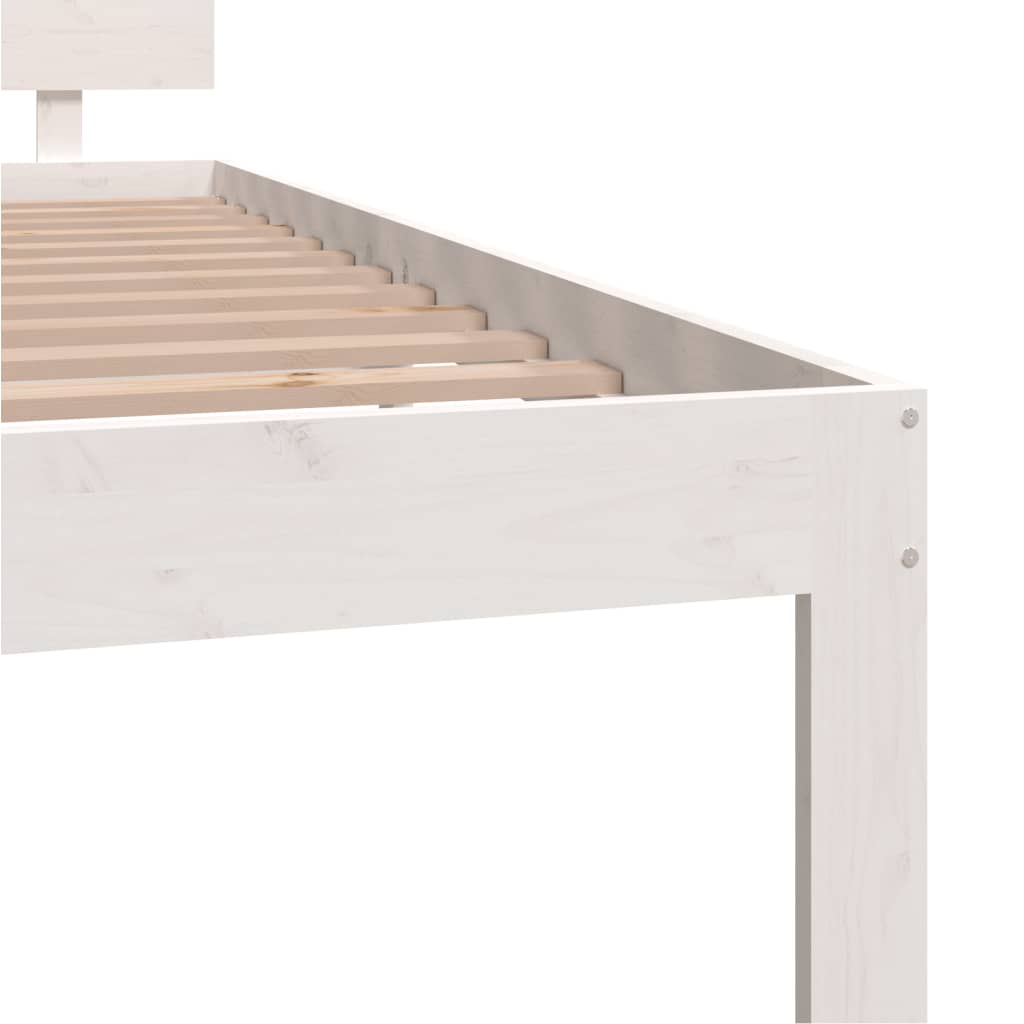 Bedframe Massief Grenenhout Wit 120X200 Cm