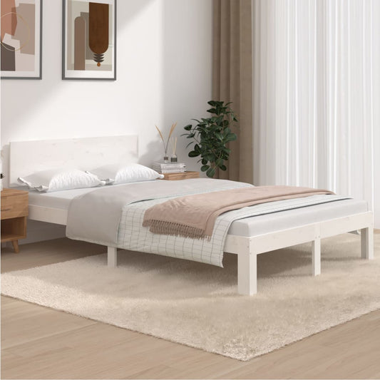 Bedframe Massief Grenenhout Wit 120X200 Cm