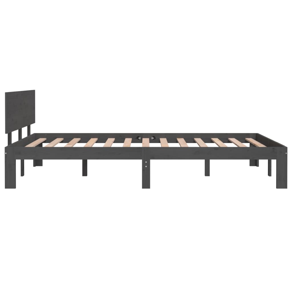Bedframe Massief Grenenhout Grijs 120X200 Cm