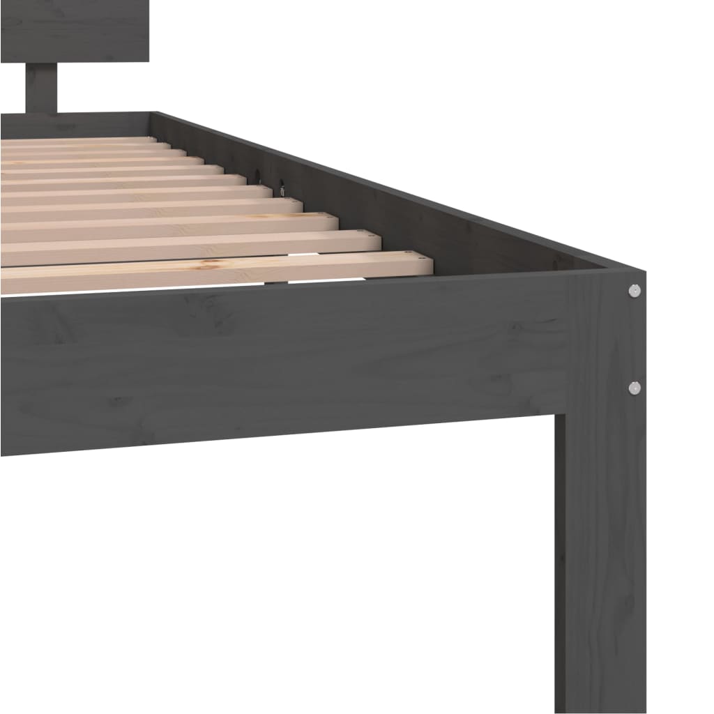 Bedframe Massief Grenenhout Grijs 120X200 Cm