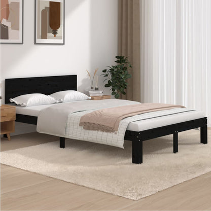 Bedframe Massief Grenenhout Zwart 120X200 Cm
