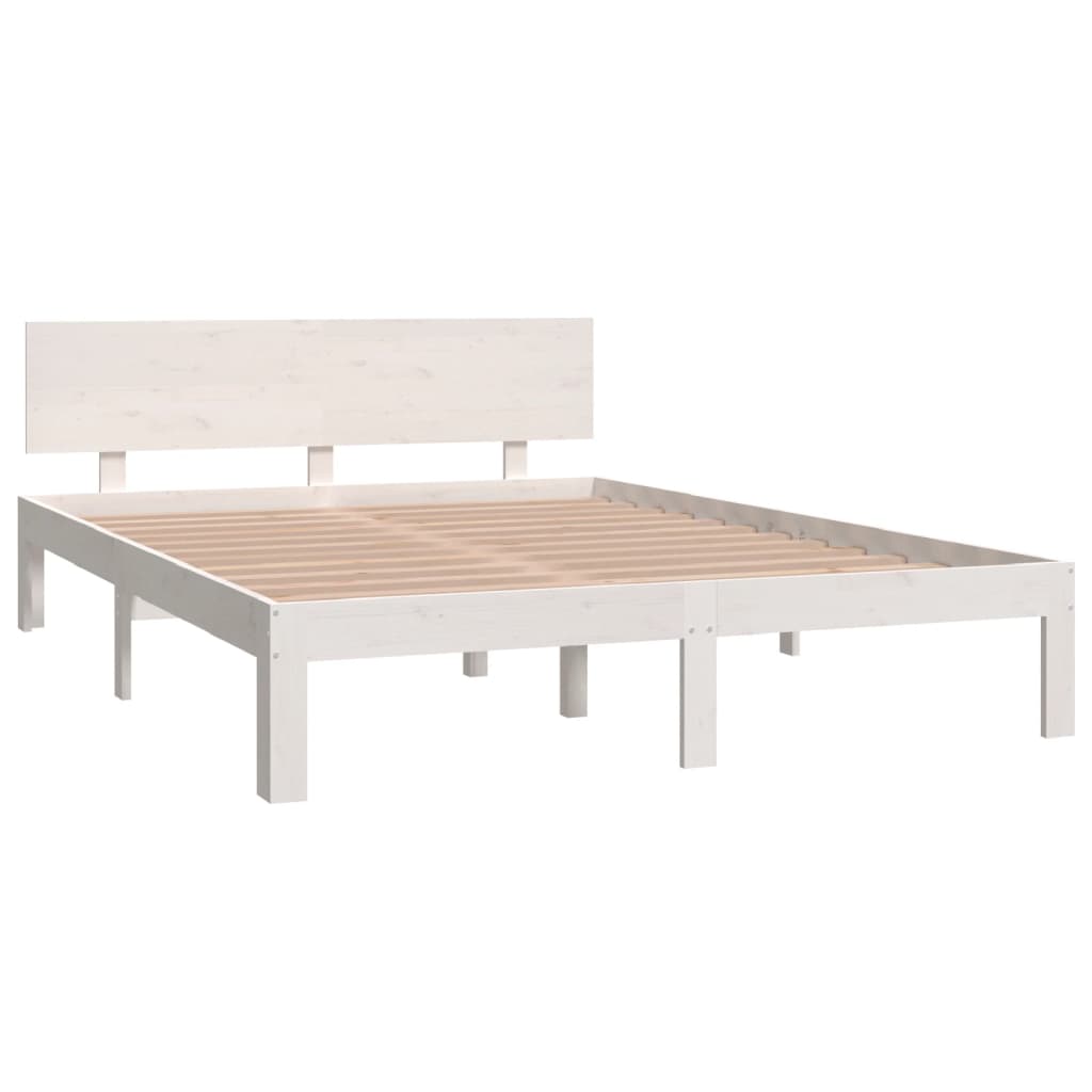 Bedframe Massief Grenenhout Wit 140X200 Cm