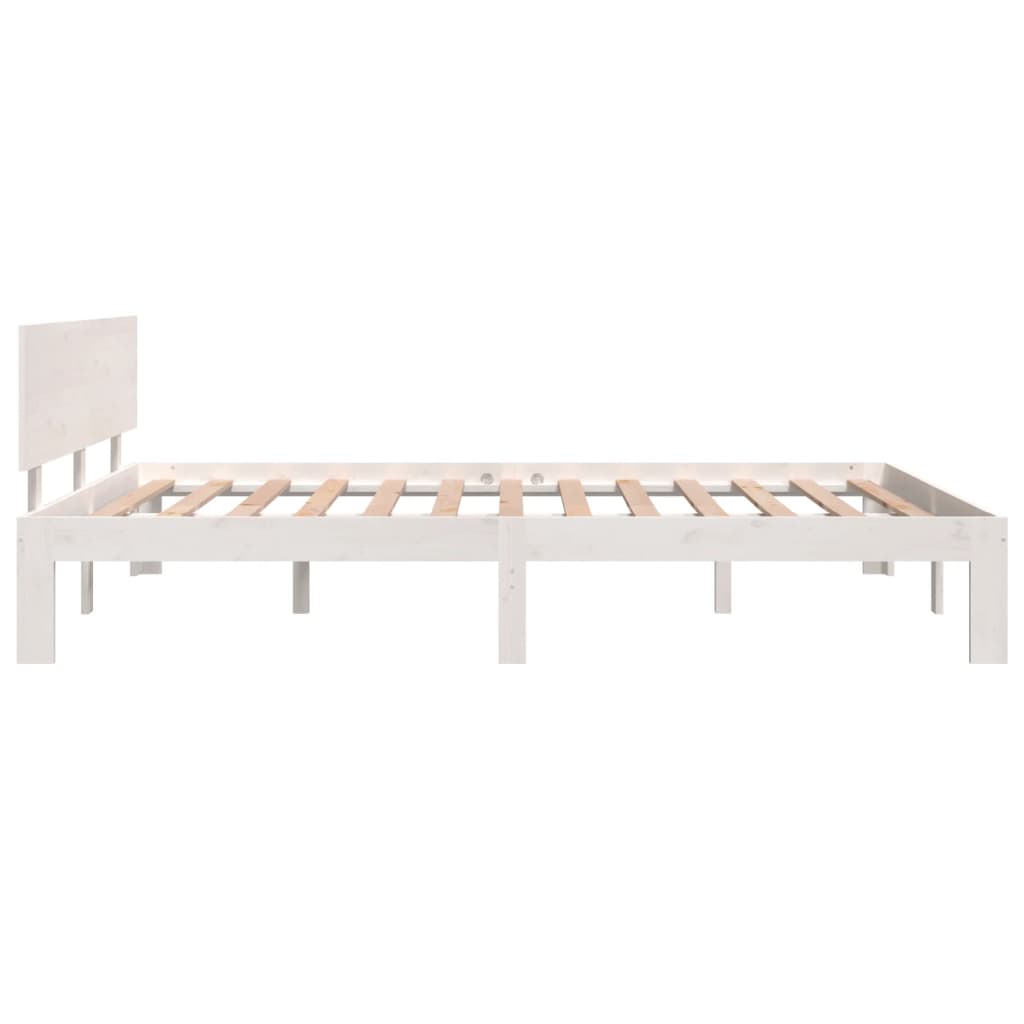 Bedframe Massief Grenenhout Wit 140X200 Cm