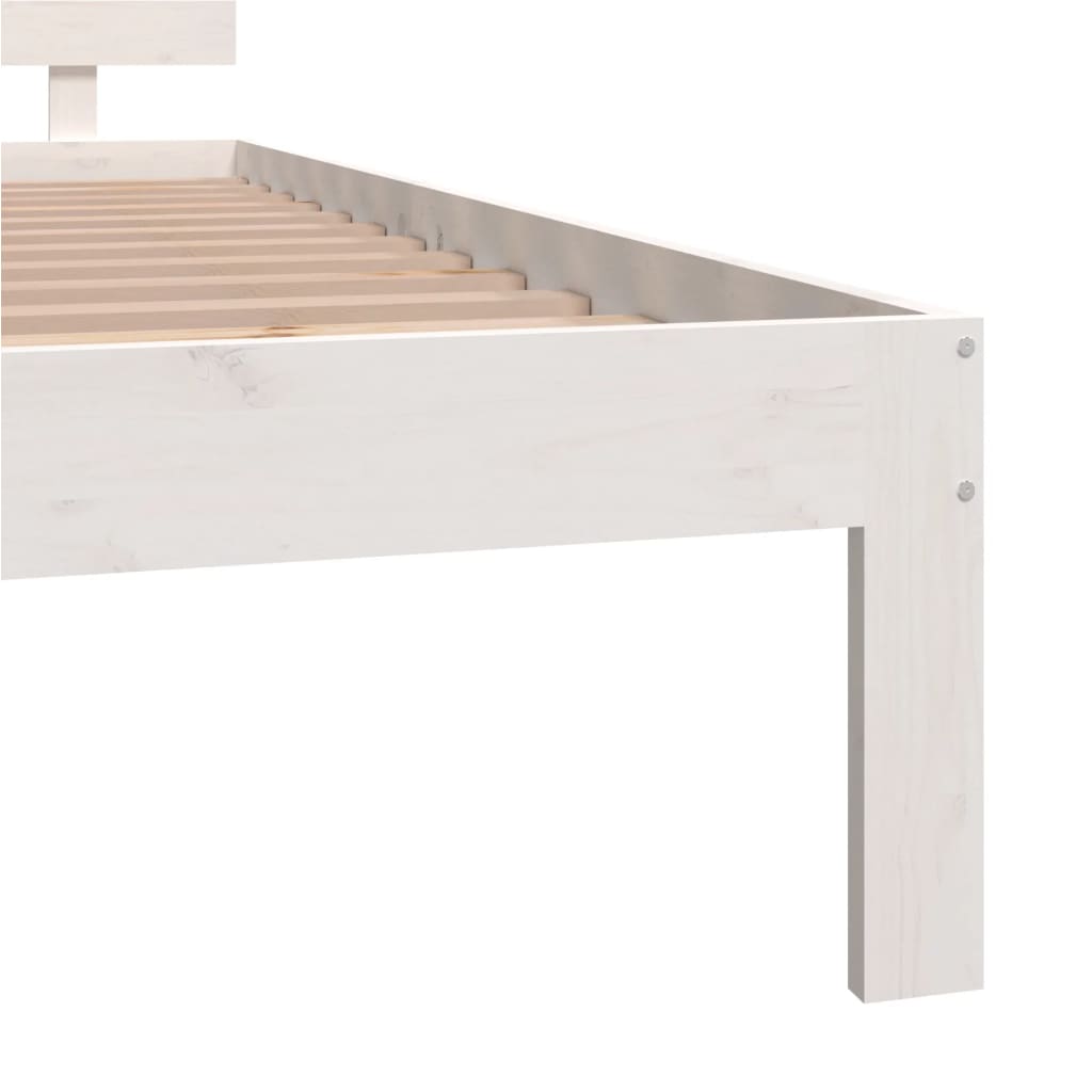 Bedframe Massief Grenenhout Wit 140X200 Cm