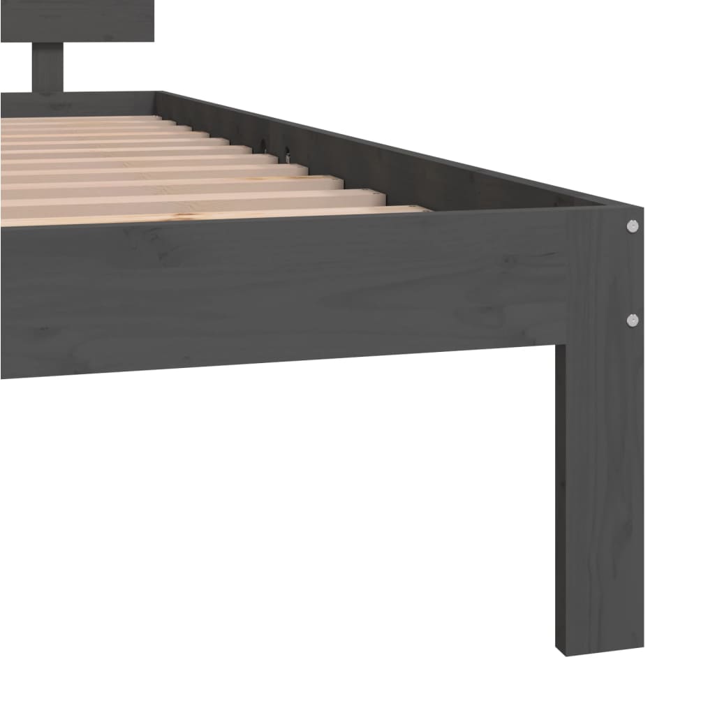 Bedframe Massief Grenenhout Grijs 140X200 Cm