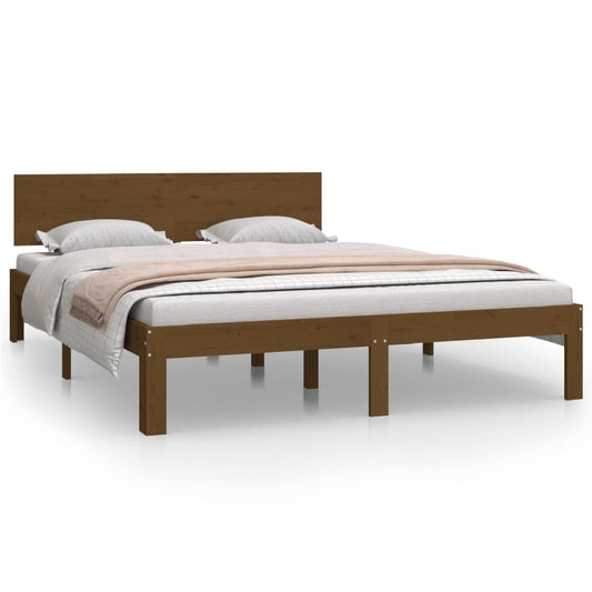 Bedframe Massief Grenenhout Honingbruin 140X200 Cm
