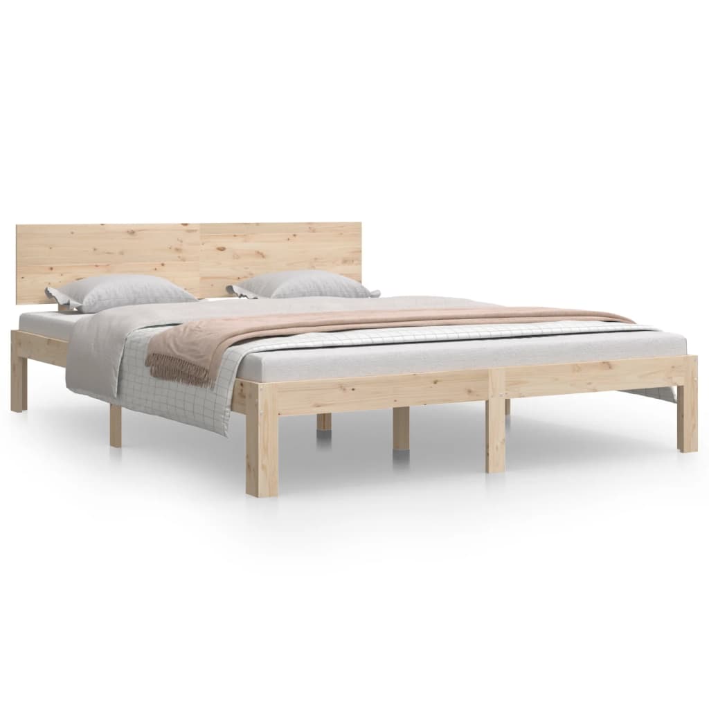 Bedframe Massief Hout 150X200 Cm 5Ft King Size