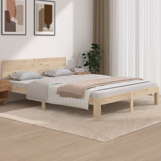 Bedframe Massief Hout 150X200 Cm 5Ft King Size