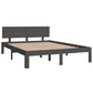 Bedframe Massief Hout Grijs 150X200 Cm 5Ft King Size