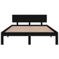 Bedframe Massief Hout Zwart 150X200 Cm 5Ft King Size
