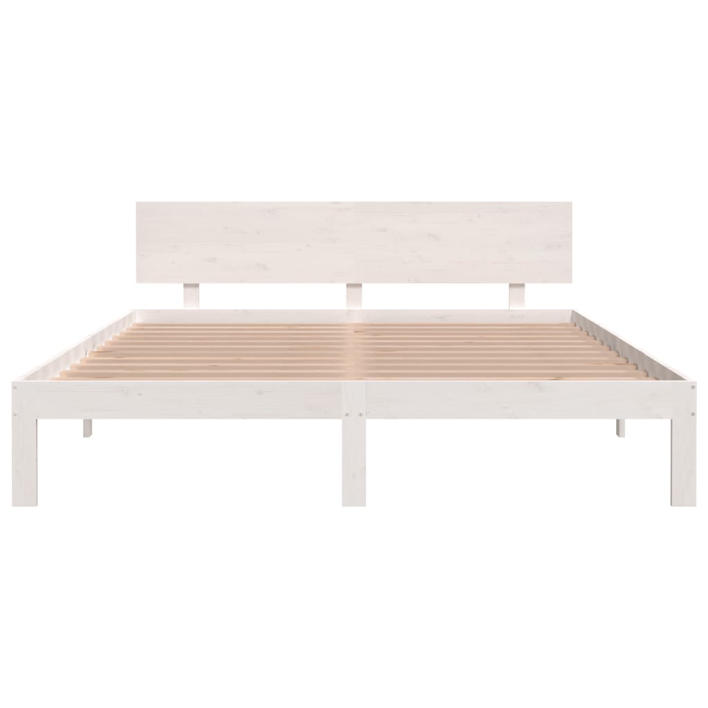 Bedframe Massief Grenenhout Wit 160X200 Cm