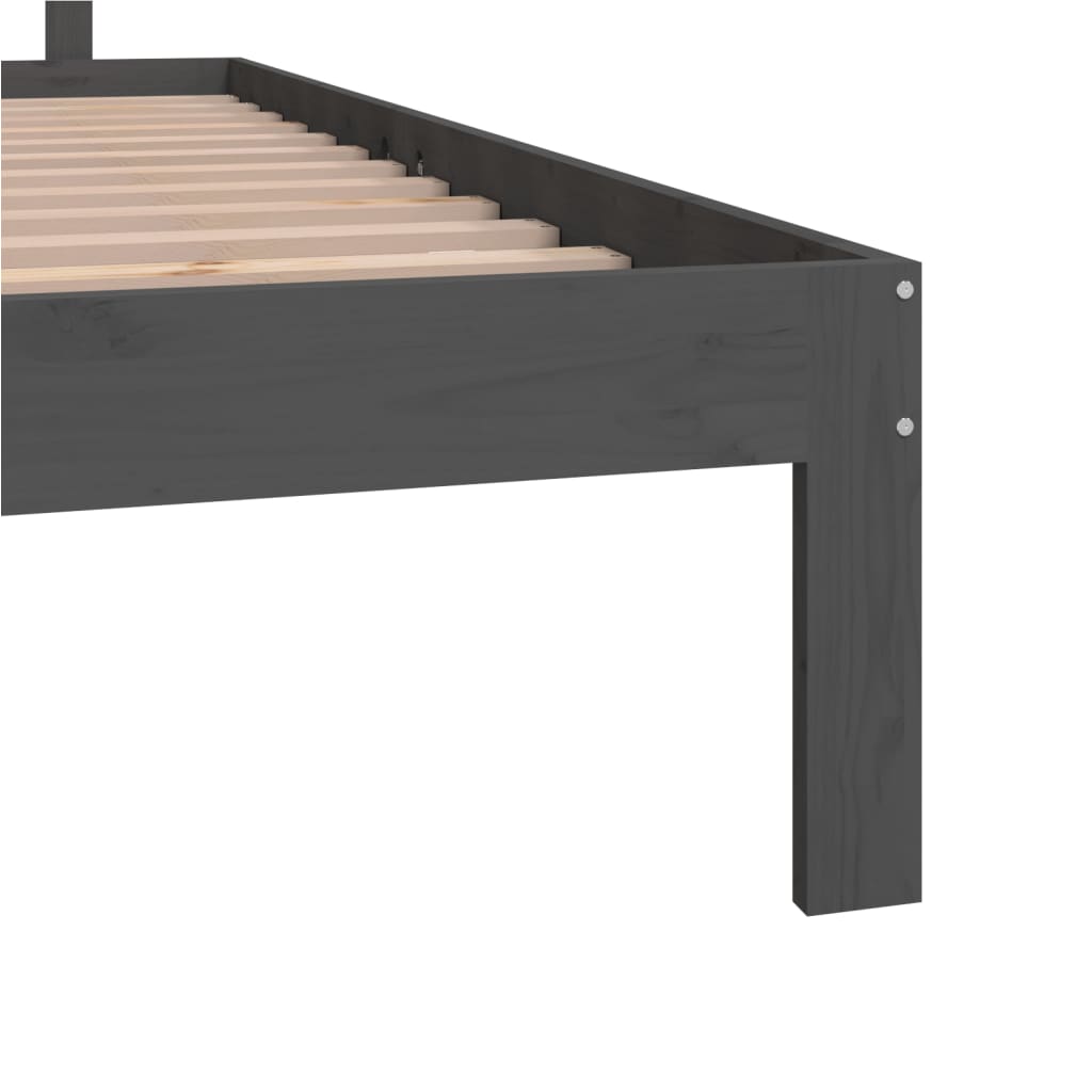 Bedframe Massief Grenenhout Grijs 160X200 Cm
