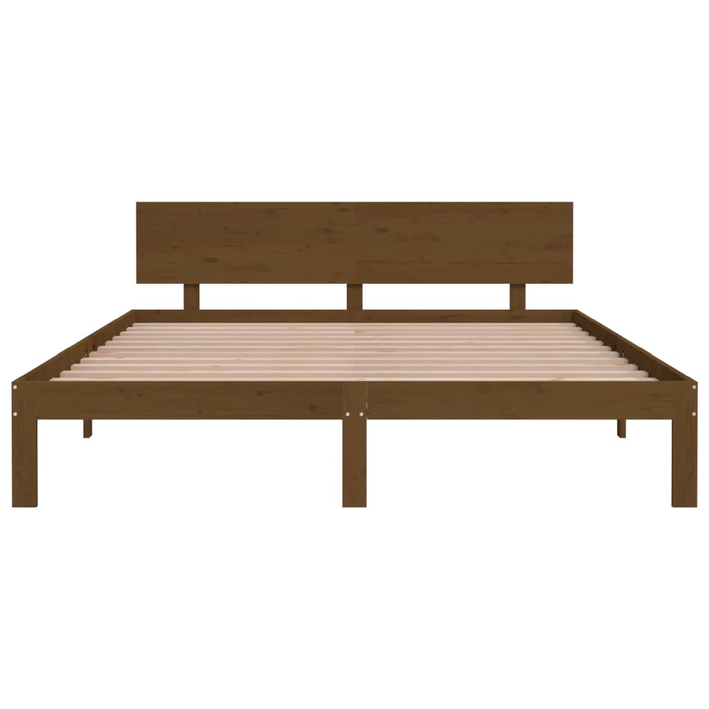 Bedframe Massief Grenenhout Honingbruin 160X200 Cm