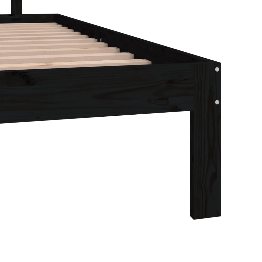 Bedframe Massief Grenenhout Zwart 160X200 Cm