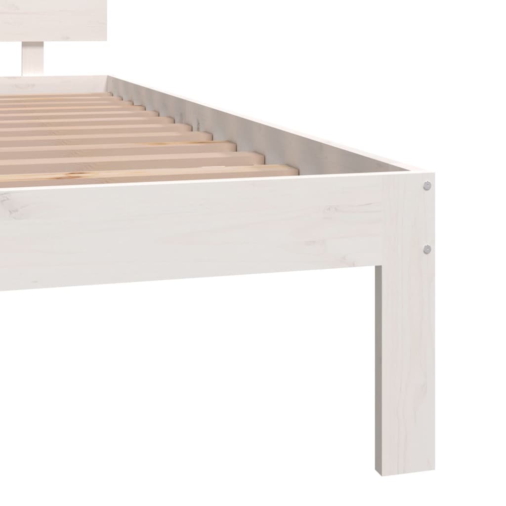 Bedframe Massief Hout Wit 180X200 Cm 6Ft Super King