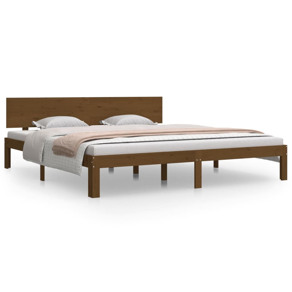 Bedframe Massief Hout Honingbruin 180X200 Cm 6Ft Super King