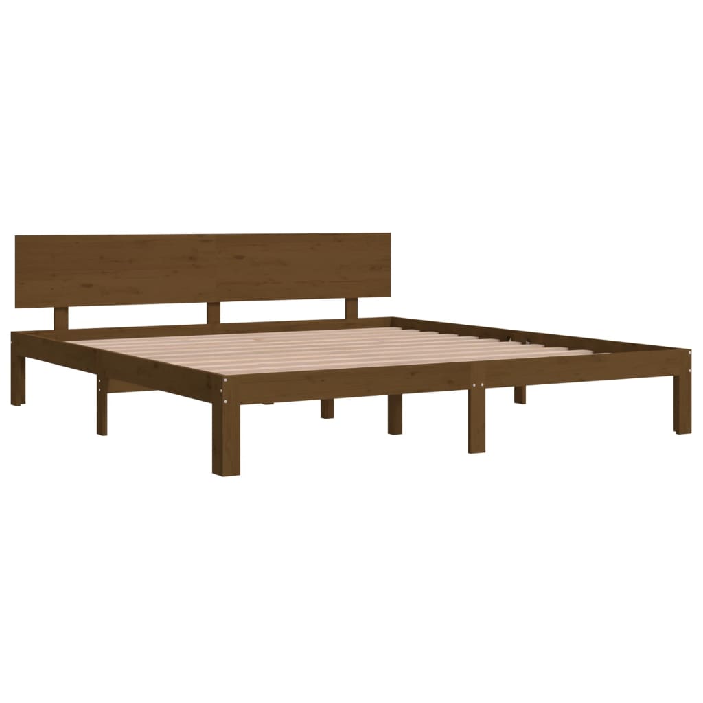 Bedframe Massief Hout Honingbruin 180X200 Cm 6Ft Super King