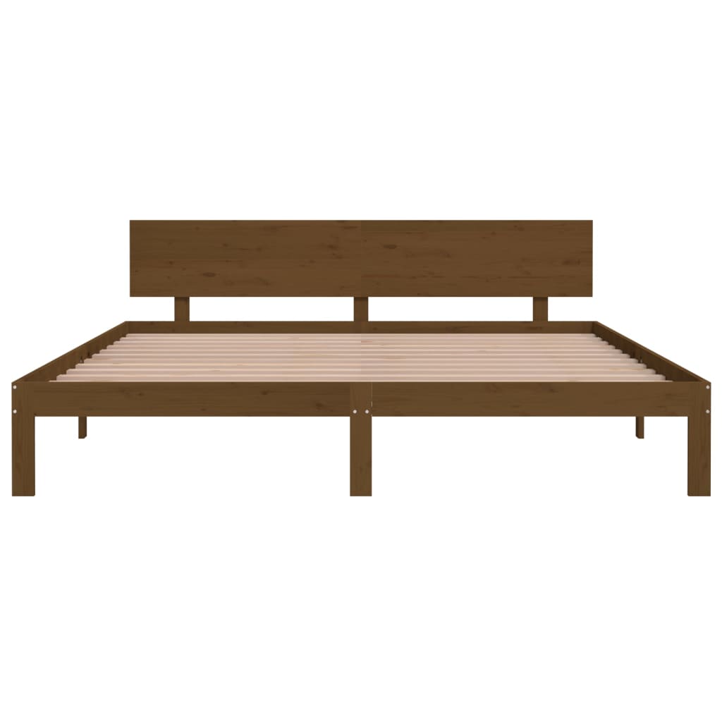 Bedframe Massief Hout Honingbruin 180X200 Cm 6Ft Super King